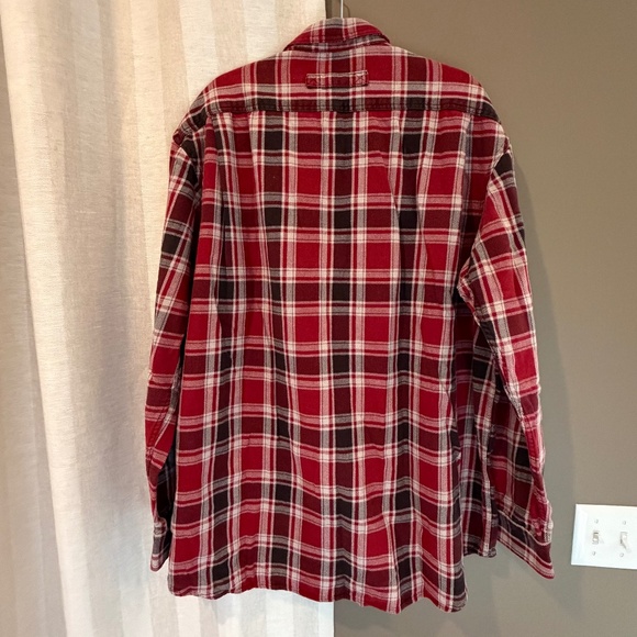 Duluth Trading Co. Red Plaid Cotton Flannel heavyweight Shirt, Size 2XL Tall - Picture 3 of 12